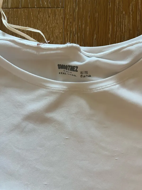 aerie White Crewneck Short Sleeve Top - Image 6