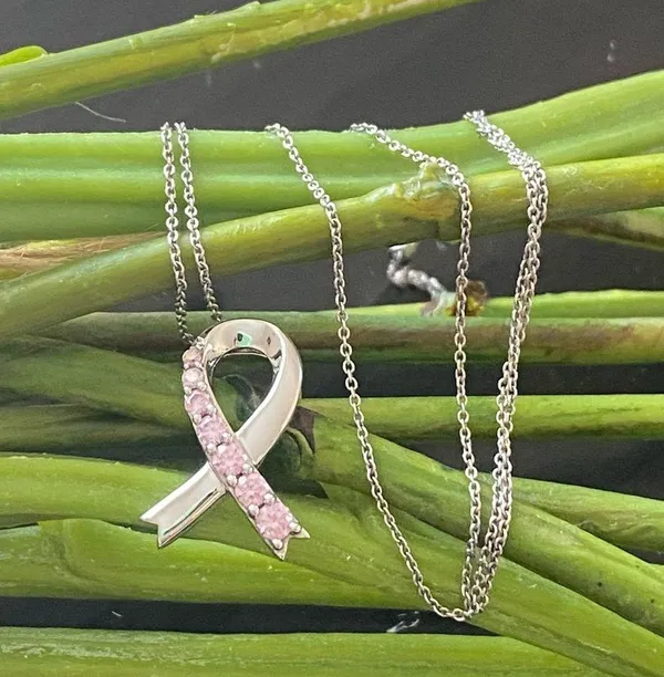 SAI 925 Pink Ribbon Cancer Sterling Silver 18” Necklace - Image 11