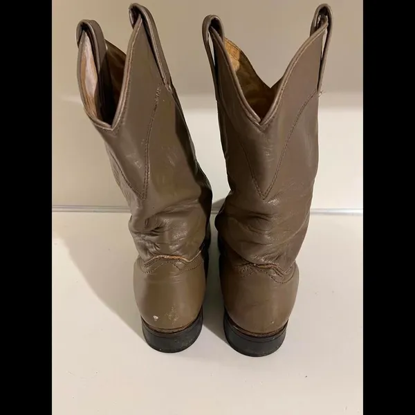 Vintage Leather Wrangler Cowboy Boots with Floral Embroidery size 8 - Image 6