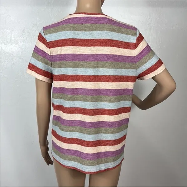 Madewell Alto Scoop Tee in Granda‎ Stripe T-shirt Top Size M - Image 4