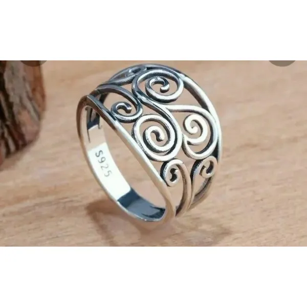 NEW Solid Heavy Boho Filigree 925 Sterling Silver Ring, Size 7‎ - Image 10