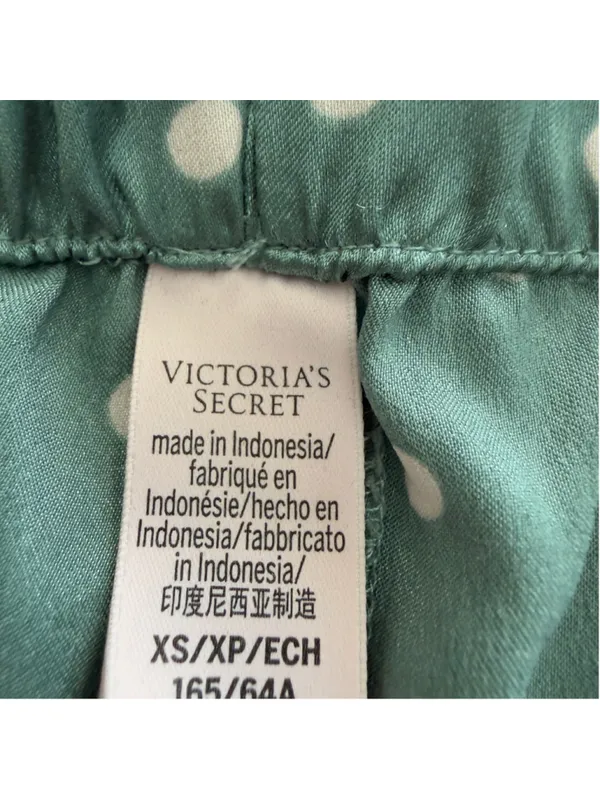 Victoria's Secret Mint Green Polka Dot Satin Pajama Sleep Shorts XS - Image 7