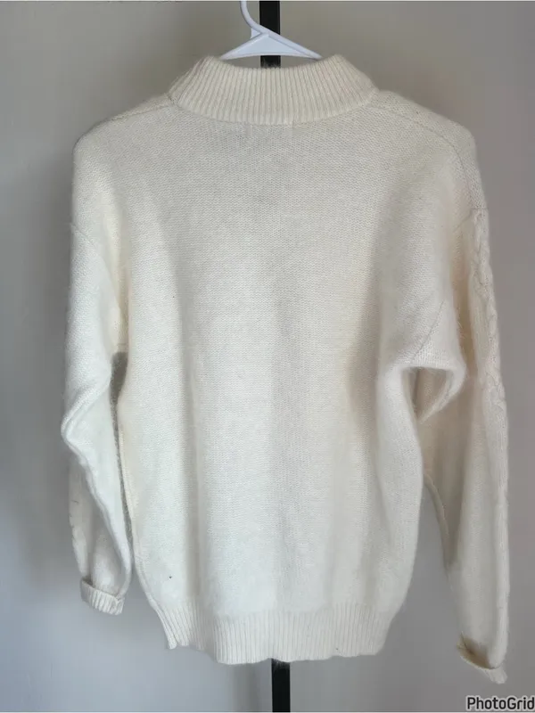 Vintage Talbots Cream Wool Blend Sweater Small NEW - Image 2