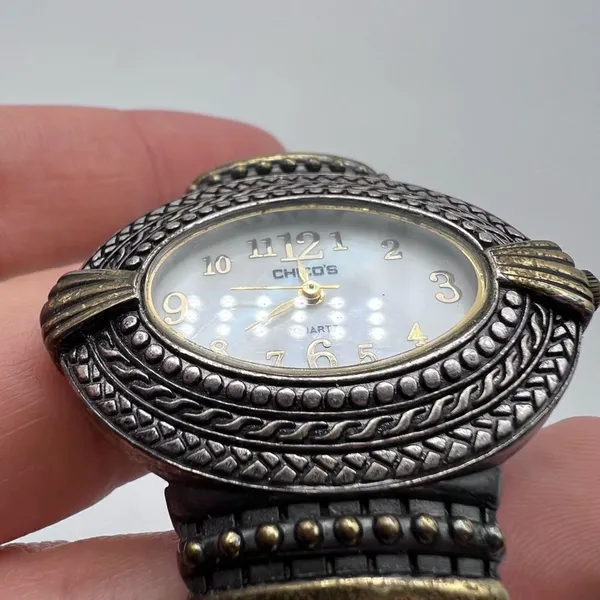 Chico’s Mother of Pearl‎ Two Tone Watch Cuff - Image 7