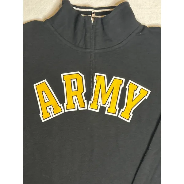 Victoria‎ Secret PINK 5th & Ocean US Army 1/4 Zip Sweatshirt Black Small GUC - Image 2