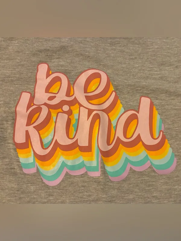 Women’s Bobbie Brooks Grey 'Be Kind' Graphic Tee Size Small - Image 3