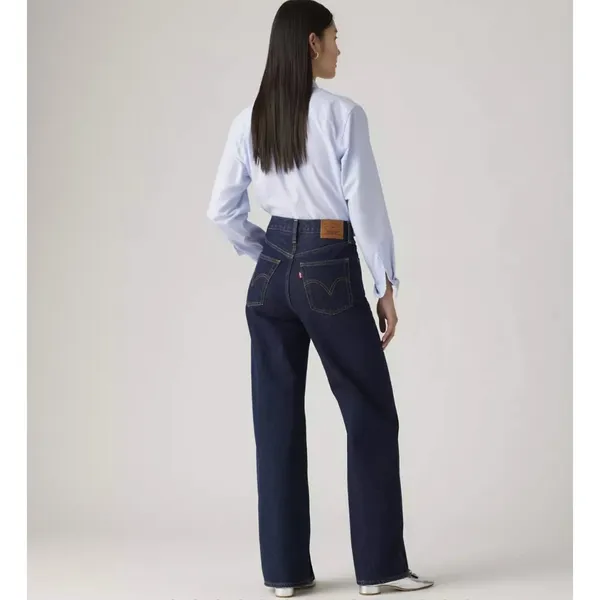 New Levi's 29x34 Premium Ribcage Wide Leg Women's Jeans Shaded View Dark Wash - Image 2