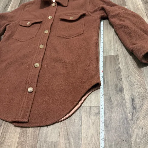 Aritzia Wilfred Free The Ganna Boiled Merino Wool Shirt Jacket Shacket S - Image 7