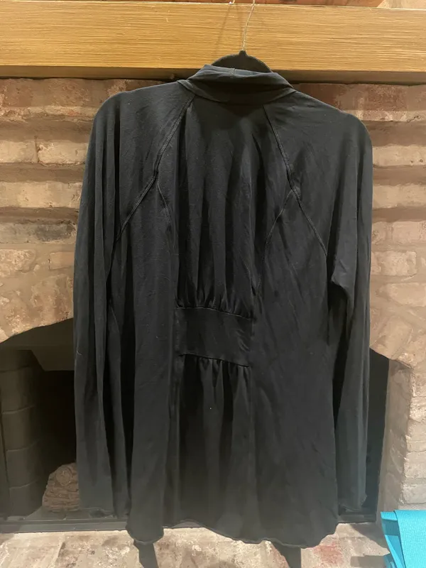 Women’s Black Ruffled Open Front Cardigan Size XL - Image 6