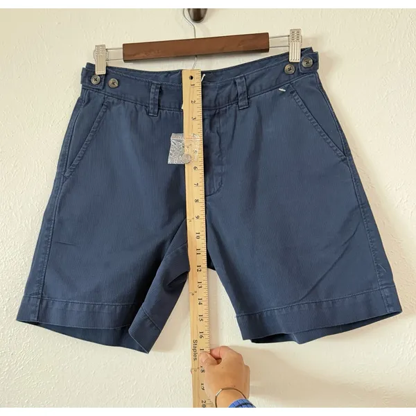 NEW Free People Navy Chino Shorts Womens Size 2 Preppy Coastal Cotton Casual - Image 8