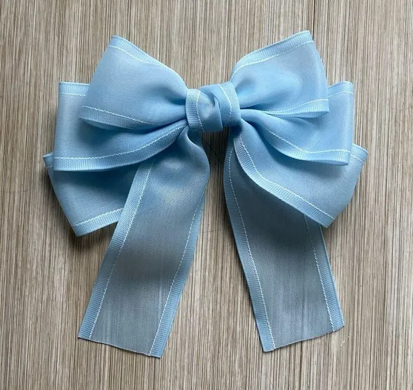 Light blue clip in hair bow - Image 2