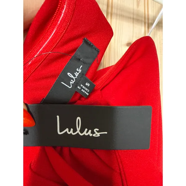 NWT Lulus Twist and Make Up Red One-Shoulder Bodycon Midi Dress Holiday Party S - Image 7
