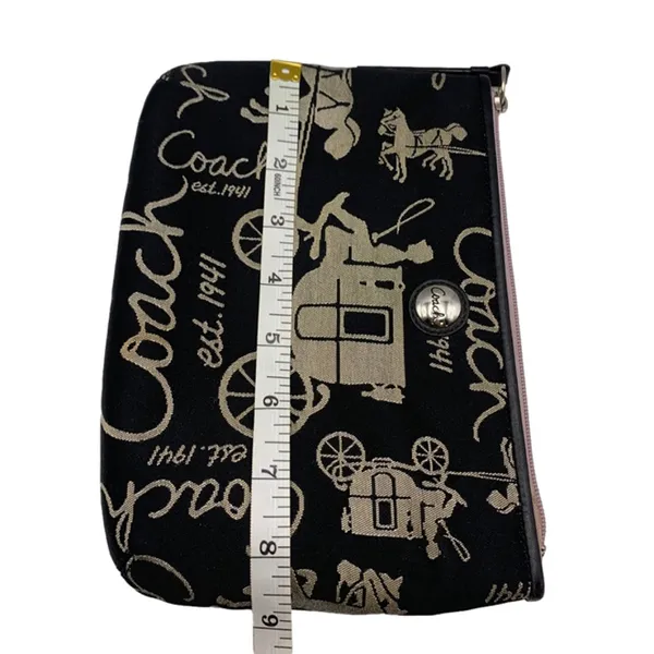 y2k COACH Carriage Black Canvas Pouch Make-up / Cosmetic Case - Image 5