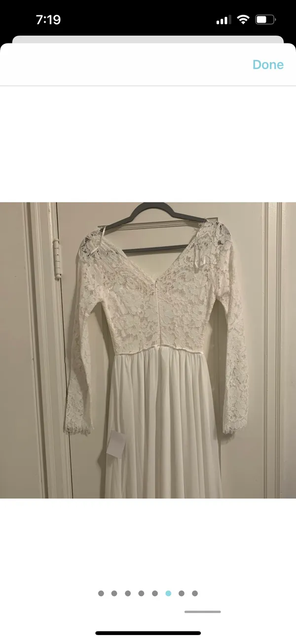 Lulu’s Forever Starts Tonight White Lace Long Sleeve Maxi Wedding Bridal Dress - Image 4