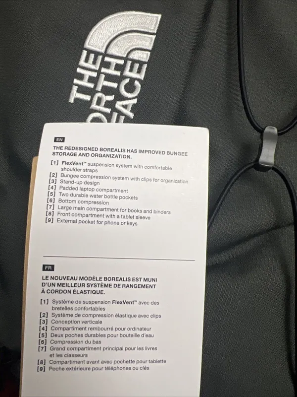 The North Face Borealis Laptop Backpack Asphalt Grey Light Heather/TNF Black New - Image 7