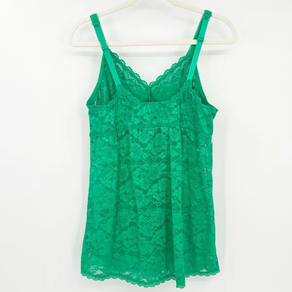 Torrid Womens Y2K Coquette‎ V-Neck Floral Lace Camisole Cami Top Size 2X Green - Image 7