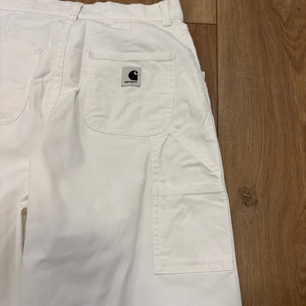🌟Carhartt🌟 Wip Wide Leg Cotton Stretch Carpenter Pant White Sz 26 - Image 8