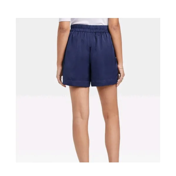 A New Day Satin High Waist Pull On Shorts Size Small Blue - Image 2