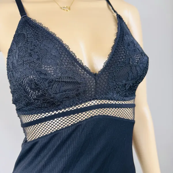 Gilligan & O'Malley Large‎ Small Lace Chemise Lingerie Nightie Mesh Accent Sexy - Image 3