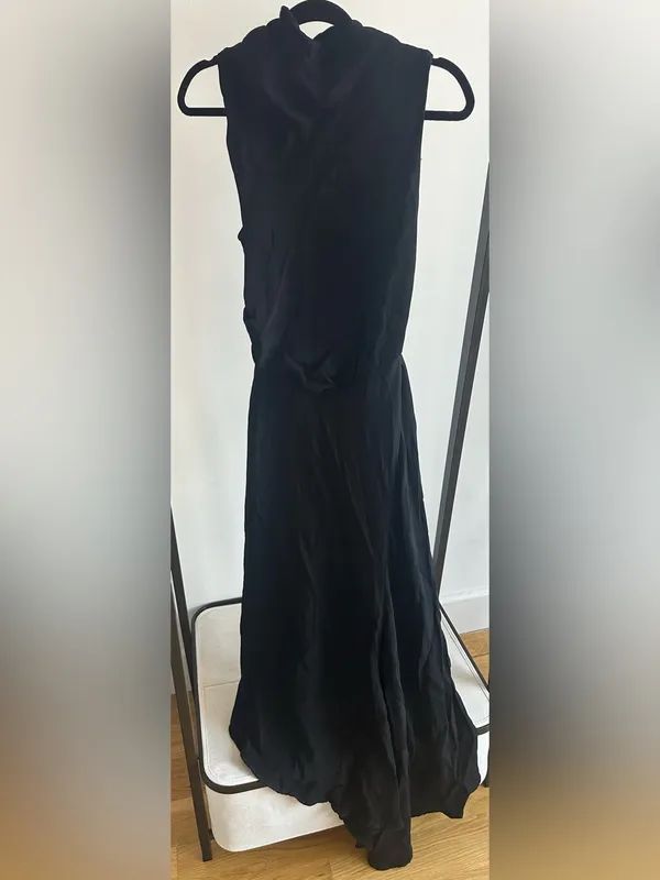 Acler Black Draped Cowl Maxi Dress Size 2 - Image 3