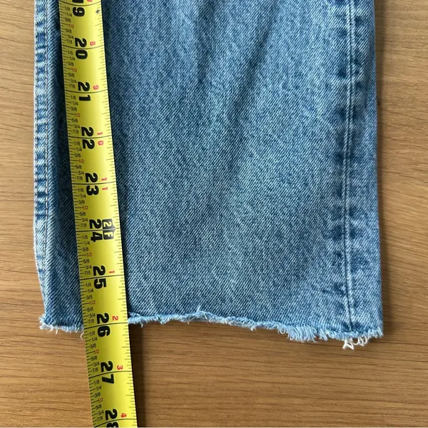 ZARA Size 4 High Rise Ripped Straight Denim Blue Jeans Distressed 100% Cotton - Image 13