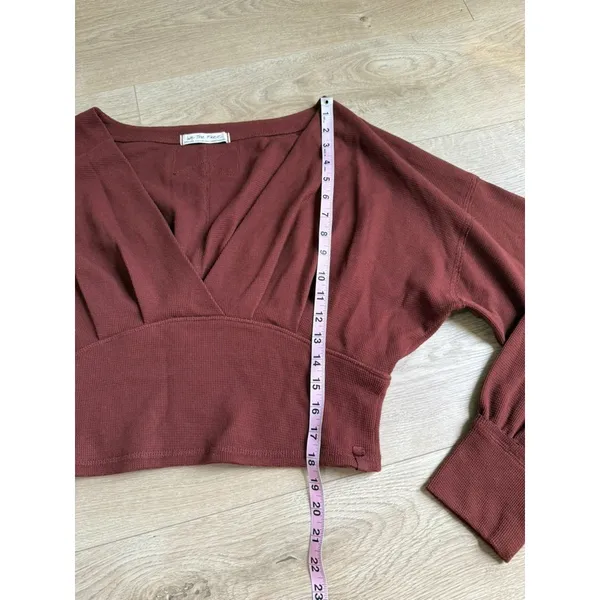 NWOT Free People We The Free REVOLVE All Nighter Tee red jasper waffleknit sz XL - Image 5