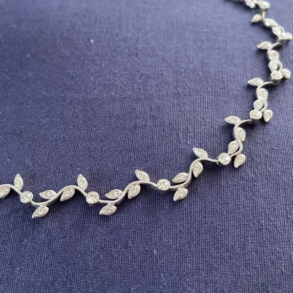 Macy's 925 Silver Vine Necklace - Image 2
