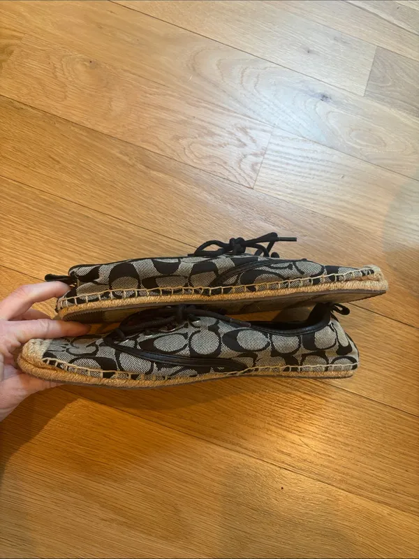 Coach Espadrille Flats Signature Print Black Size 9 - Image 2