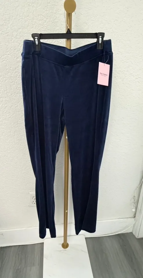 Juicy Couture Navy Blue Rhinestone Logo Velour Sweatpants Size L NWT🦋 - Image 10