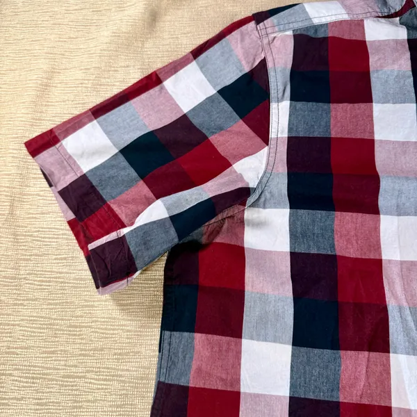 Carhartt Men’s XL Regular Plaid Short Sleeve Button Up Shirt Red Navy NWT - Image 11