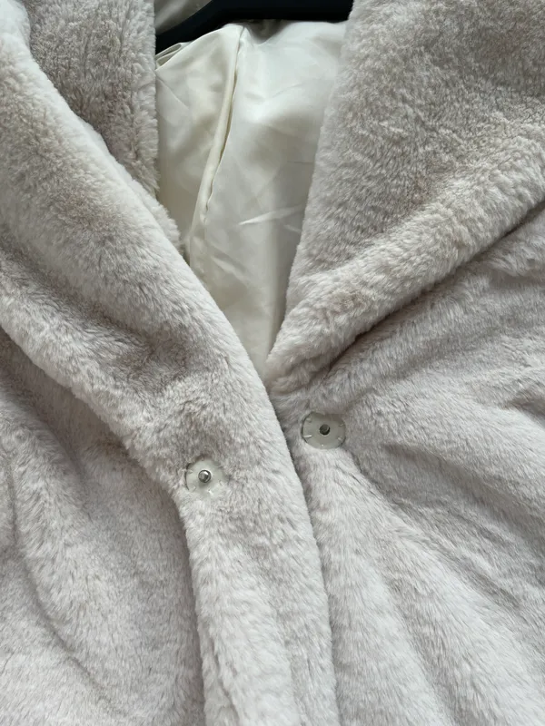 Faux Fur Hoodie Cape Coat - Image 7