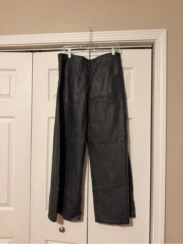 We The Free Black Faux Leather Pants - Image 3