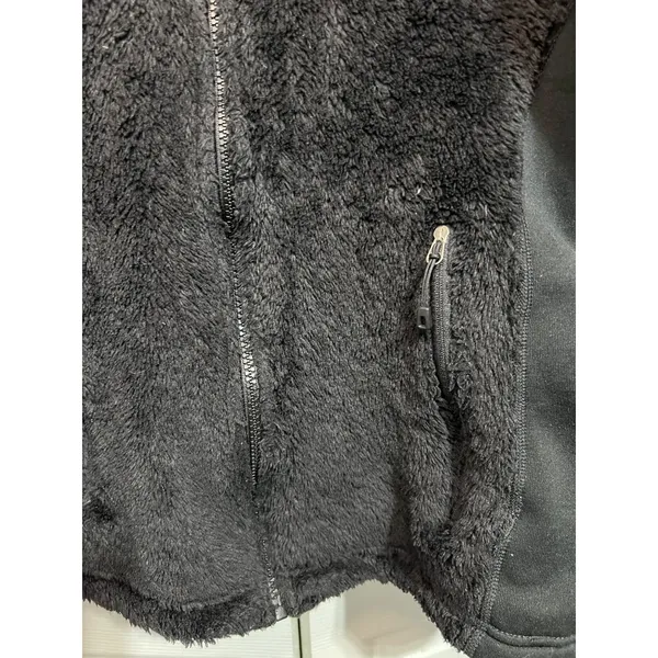 Patagonia Womens Black Fuzzy Full-Zip Hoodie Jacket Size M Polyester Warm & Soft - Image 3
