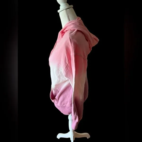 BP Nordstrom Pink White Ombre Dip Dye Pullover Hoodie Sweatshirt S - Image 3