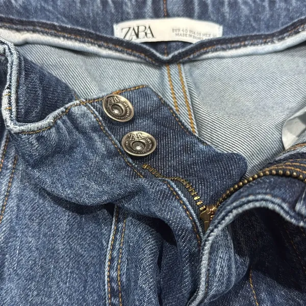 Zara High Rise Slouchy Panel Ankle Cropped Denim Jeans - Size 00 - Image 3