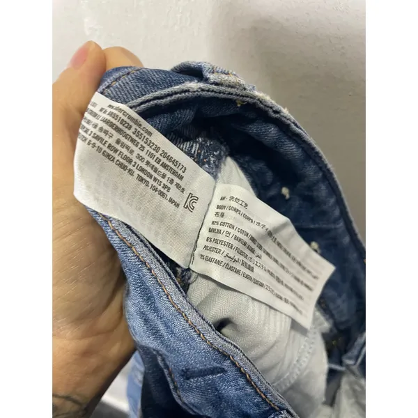 Abercrombie & Fitch The Mom High Rise Jeans Womens 28 6R Blue Distressed Denim - Image 5