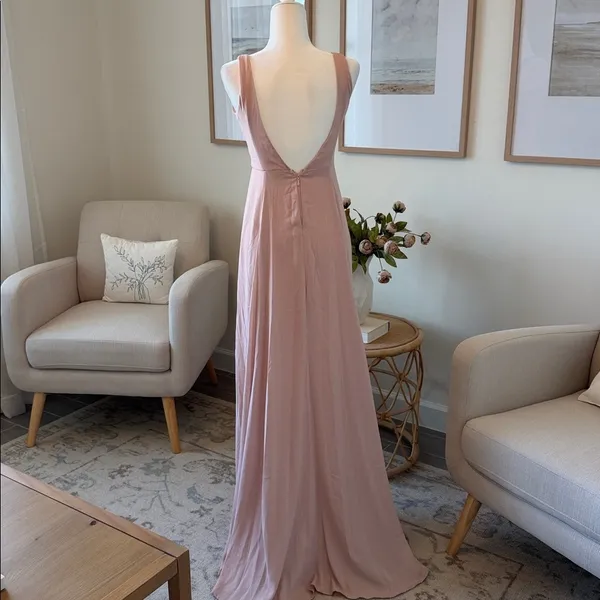 Show Me Your MuMu Jenn Maxi Dress Dusty Blush Pink Small - Image 6