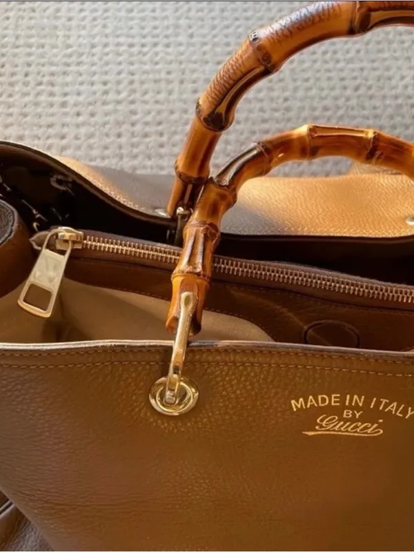 Gucci Brown Leather Tote with Bamboo Handles - Image 13
