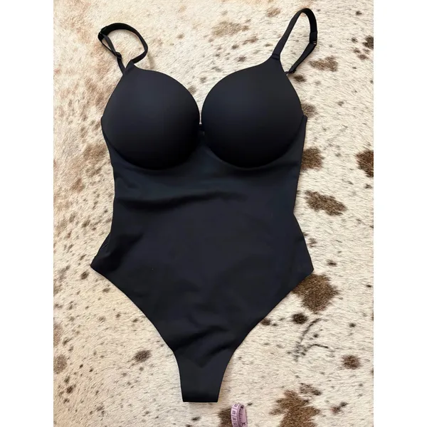 SKIMS NEW Ultimate Thong Bodysuit In Onyx Size Medium - Image 2