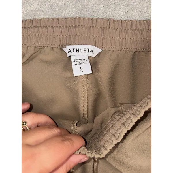 Athleta Promenade Wide Leg Cargo Pant Large Neutral French Soft Dance NWT - Image 4