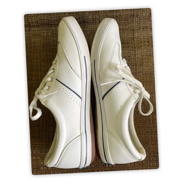 Keds White Leather Lace Sneakers Women’s 8.5/8 Ortholite Casual Low Top READ - Image 2