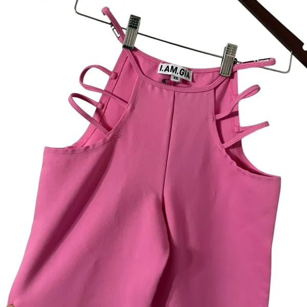 I.AM.GIA Lucid Pink Cut Out High Rise Charm Pants - Image 7
