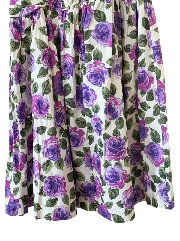 ANTHROPOLOGIE Maeve Purple Floral Printed Midi Dress Size L NEW - Image 7