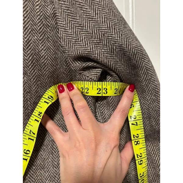 And Now This Brown Herringbone Hooded Coat M Size M - Image 9