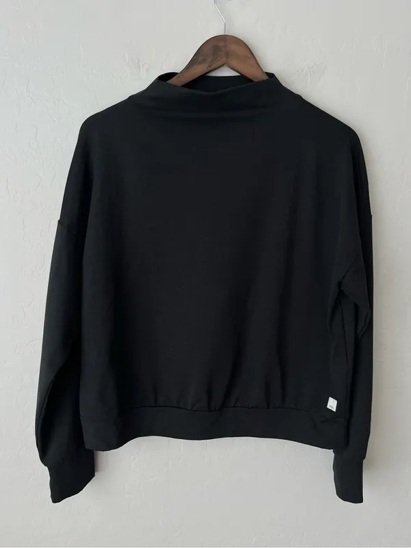 Vuori funnel neck pullover sweater charcoal black small - Image 8