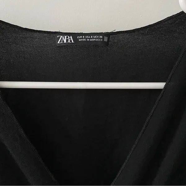 Zara‎ Elegant Black Tie-Front Blouse - Image 2