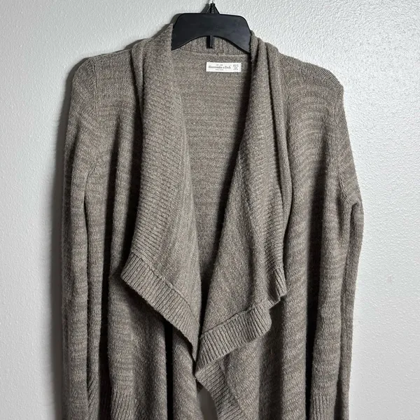 Abercrombie & Fitch Women Gray/Beige Open Cardigan Sweater‎ size XS/S. - Image 2