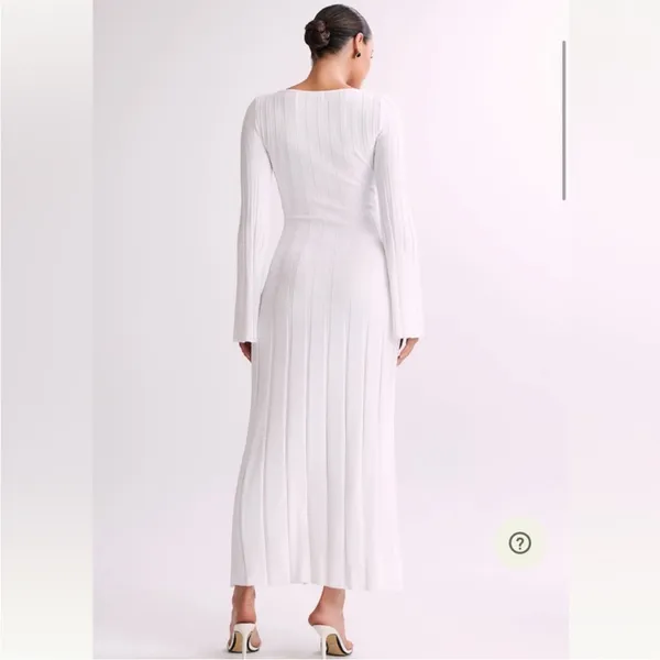 New Meshki Mabel Long Sleeve Knit Maxi Dress white size small - Image 3