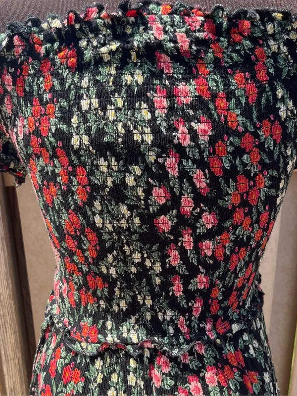 Patrons of Peace Topanga Smocked Floral Off the Shoulder Maxi Dress Size S Boho - Image 5
