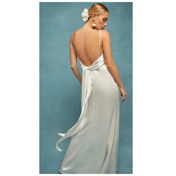 Reformation Sauvignon Silk Dress in Ivory Size 10 - Image 9